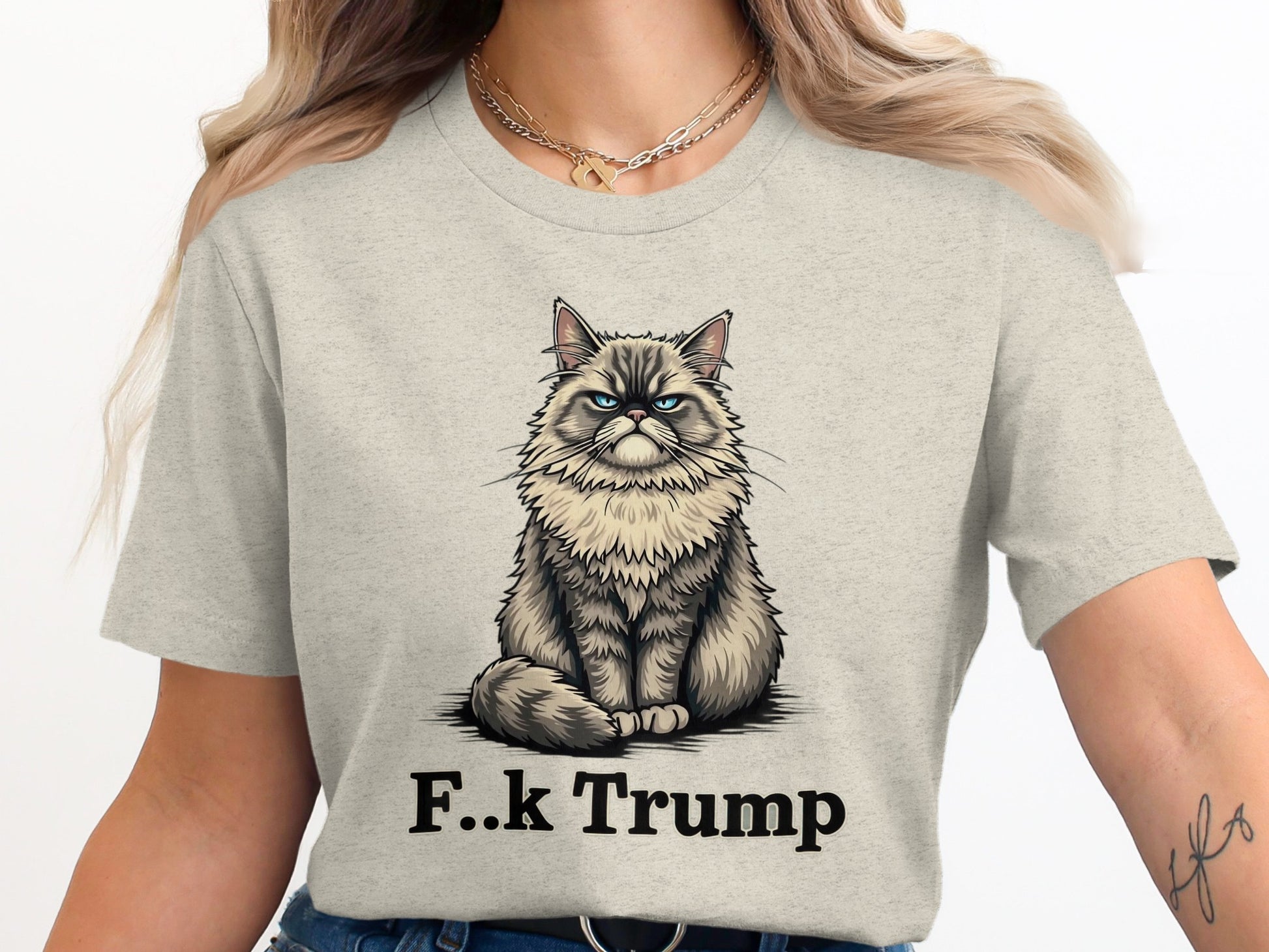 Grumpy Cat F..k Trump Graphic Tee Shirt product