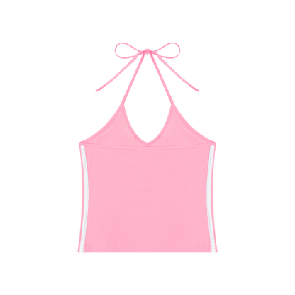 Subtle FDT Frida Kahlo Women's Color Block Halter Crop Tank Top