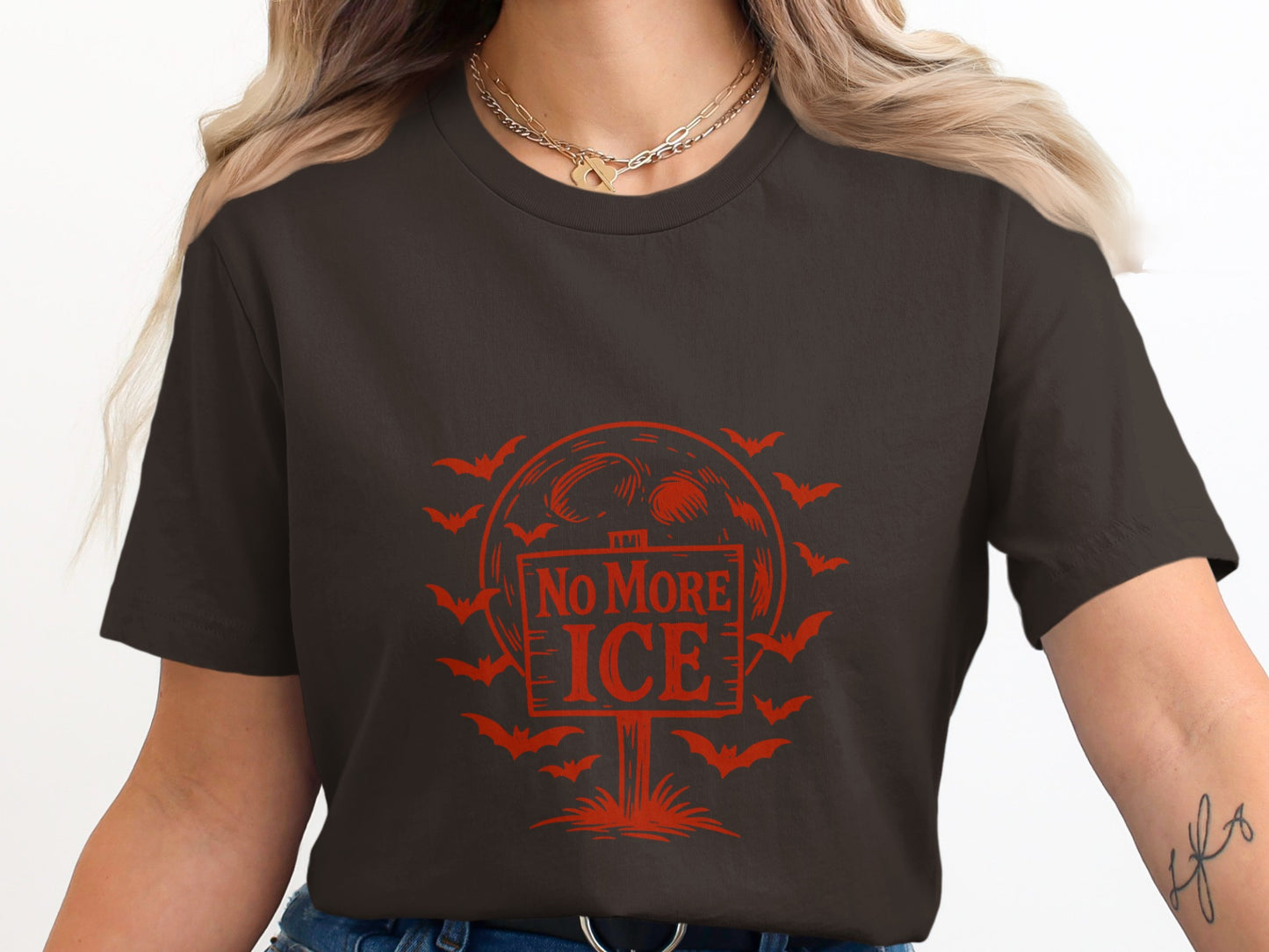 No More Ice Halloween Shirt with Bat Graphics product type