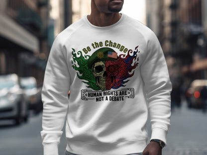 Be the Change Skull Human Rights Are Not a Debate