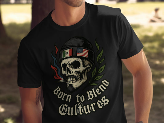 Born to Blend Cultures Skull T-shirt product
