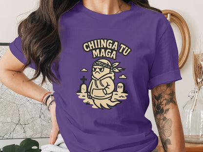 Chinga Tu Maga Graphic Tee Ghost Character design product