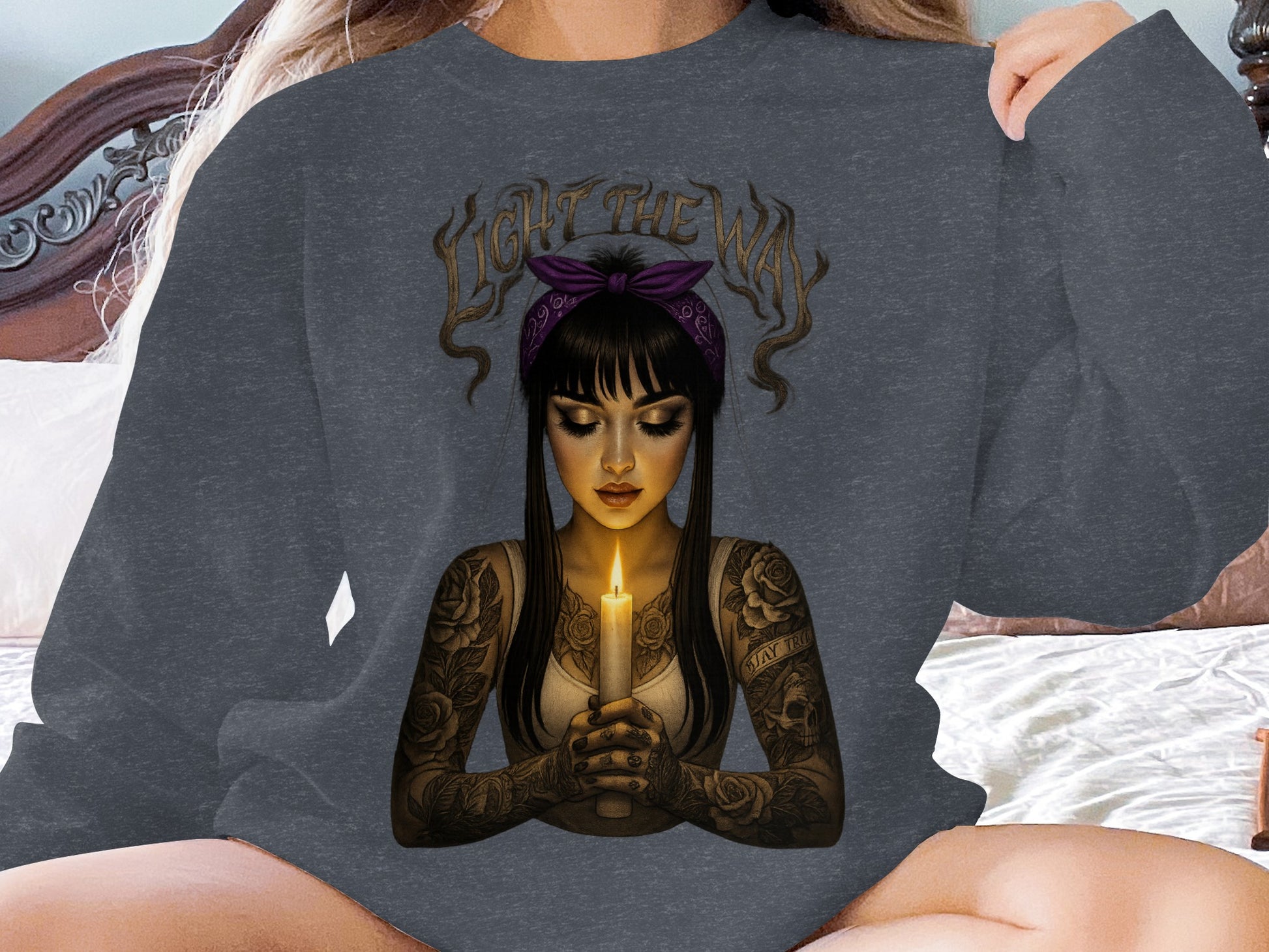 Light the Way with Candle Graphic Sweatshirt product type