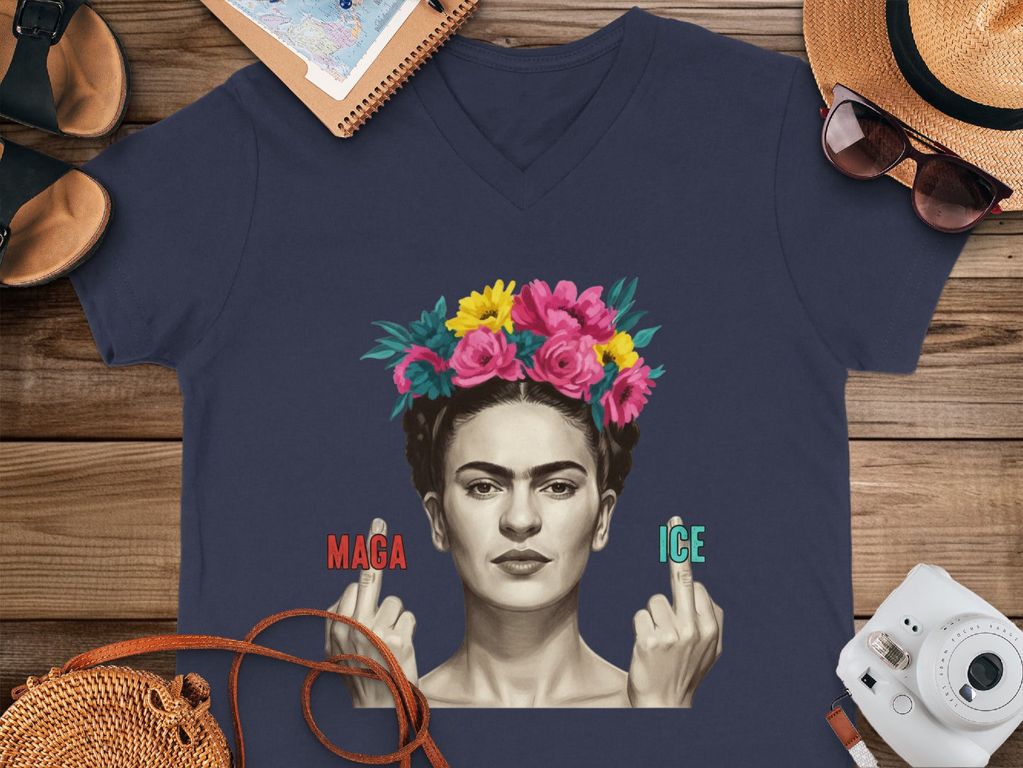 Bold Frida Kahlo Inspired Graphic Statement Tee