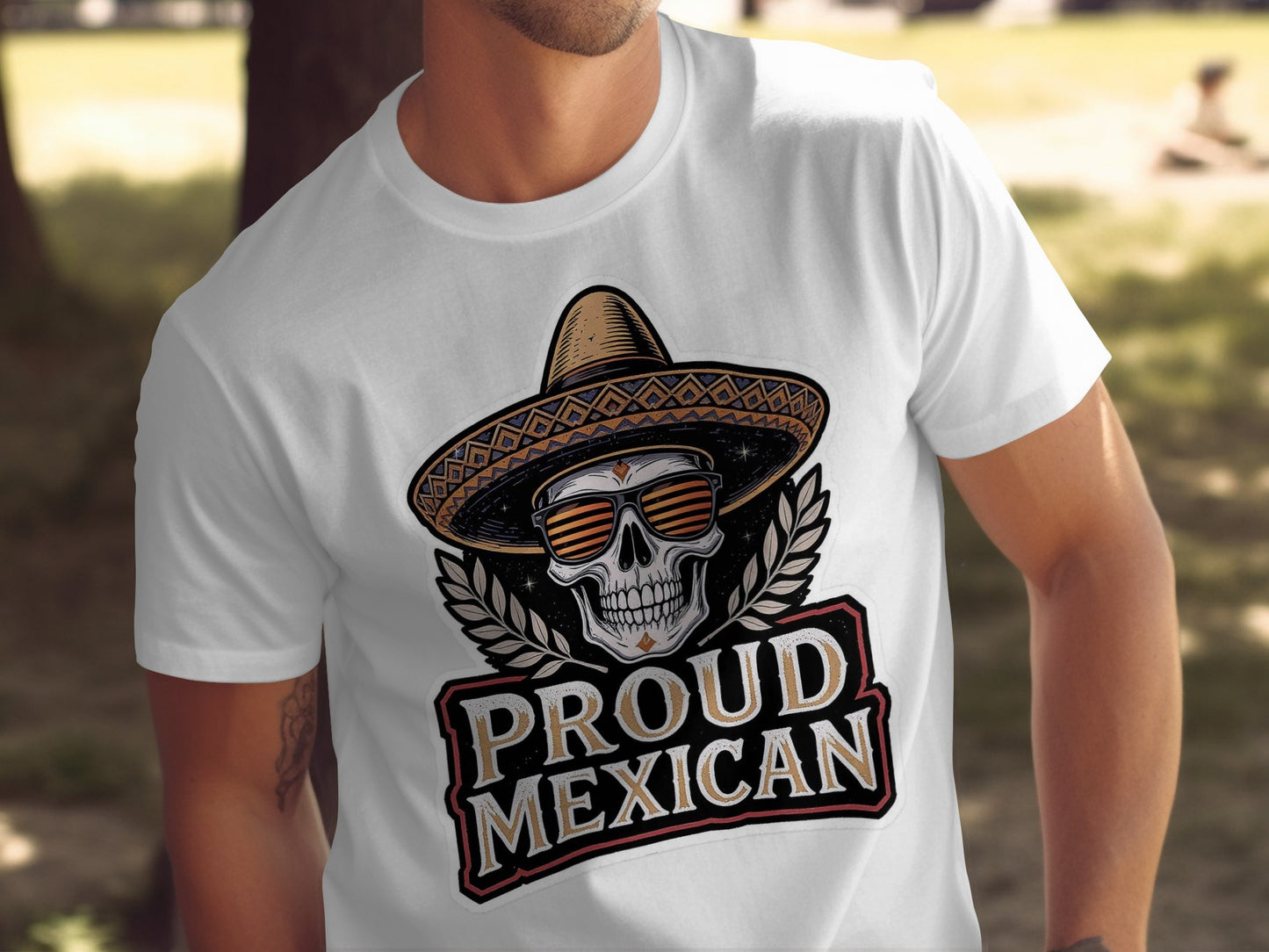 Proud Mexican Skull with Sombrero T-Shirt product