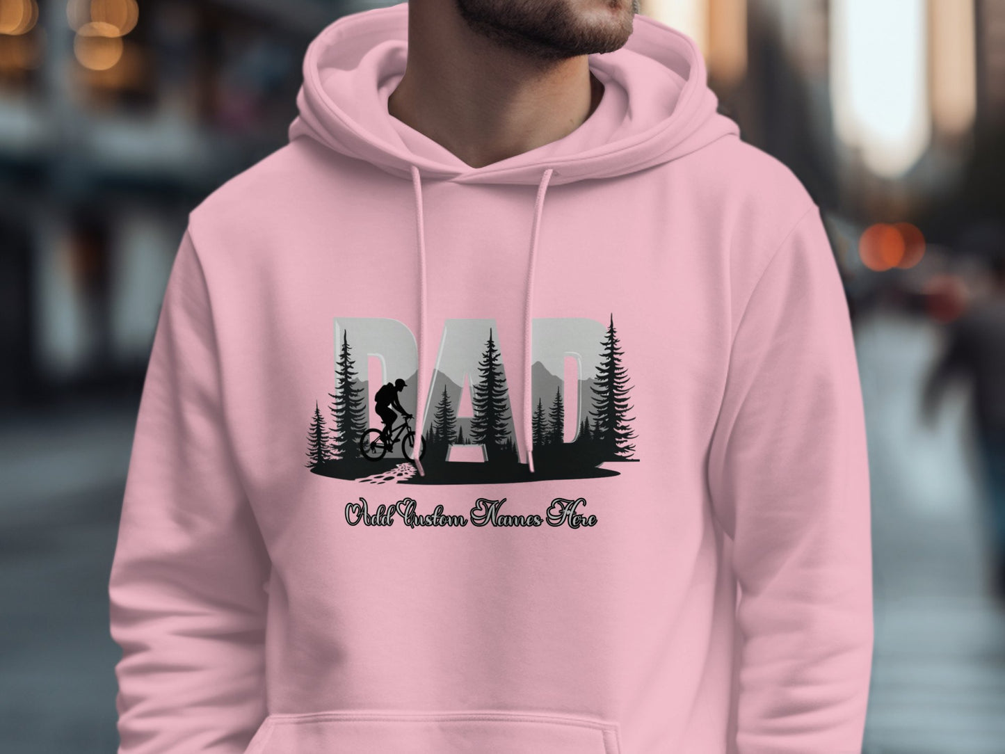 Dad Cycling Forest Design Customizable Hoodie product type