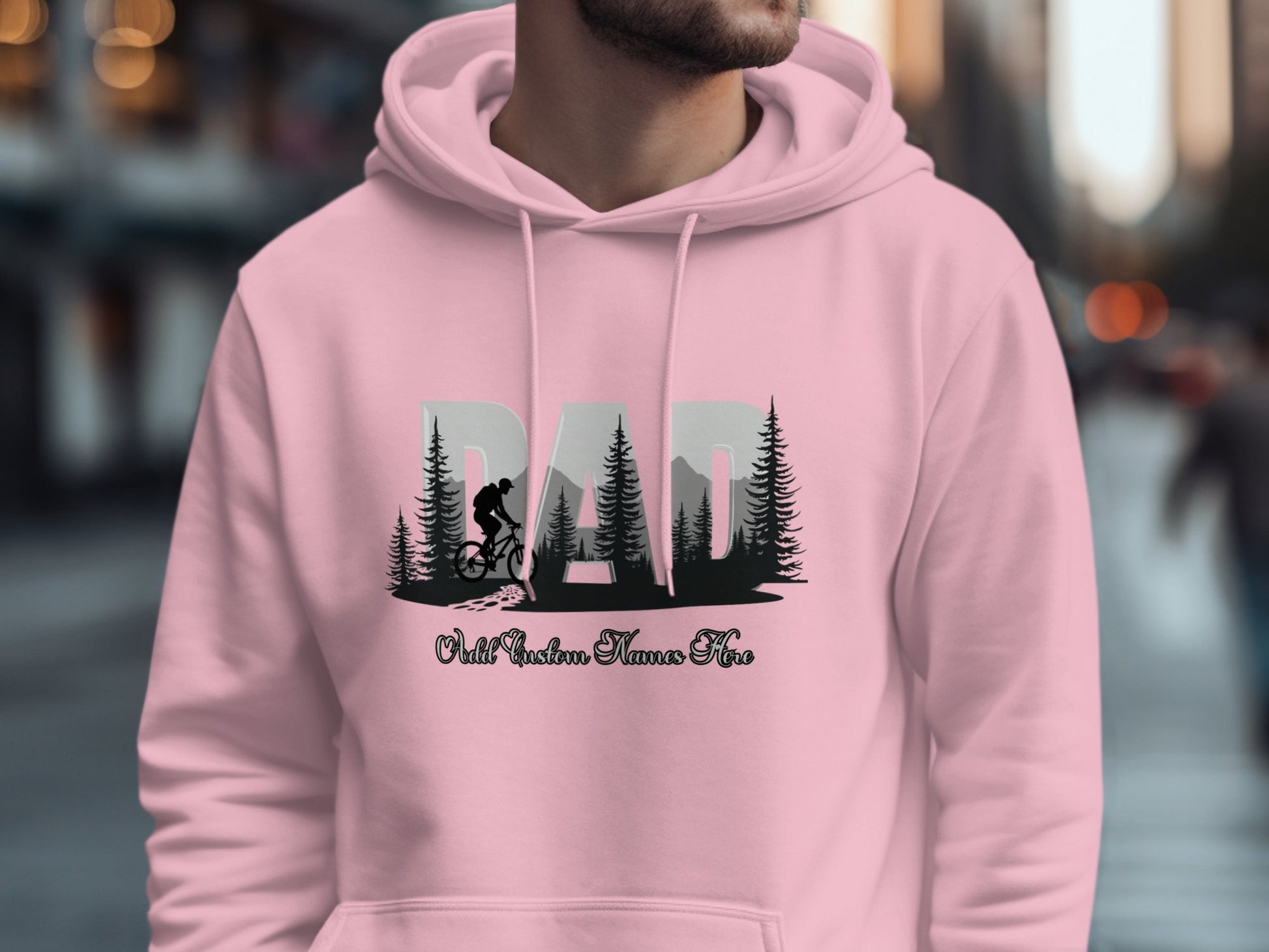 Dad Cycling Forest Design Customizable Hoodie product type