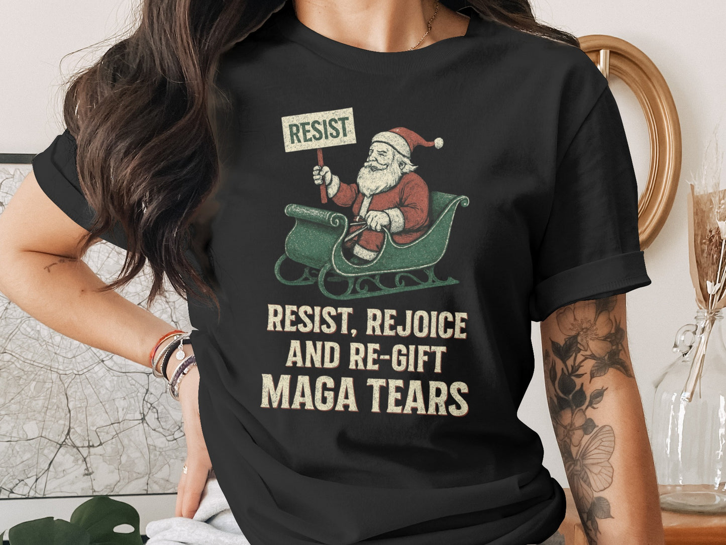 Resist Rejoice and Re-Gift MAGA Tears Graphic Tee