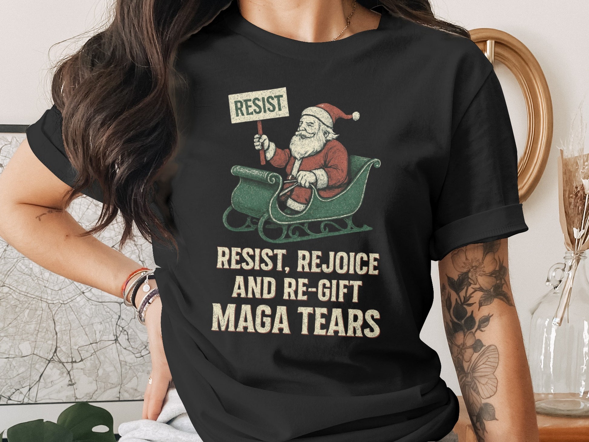 Resist Rejoice and Re-Gift MAGA Tears Graphic Tee