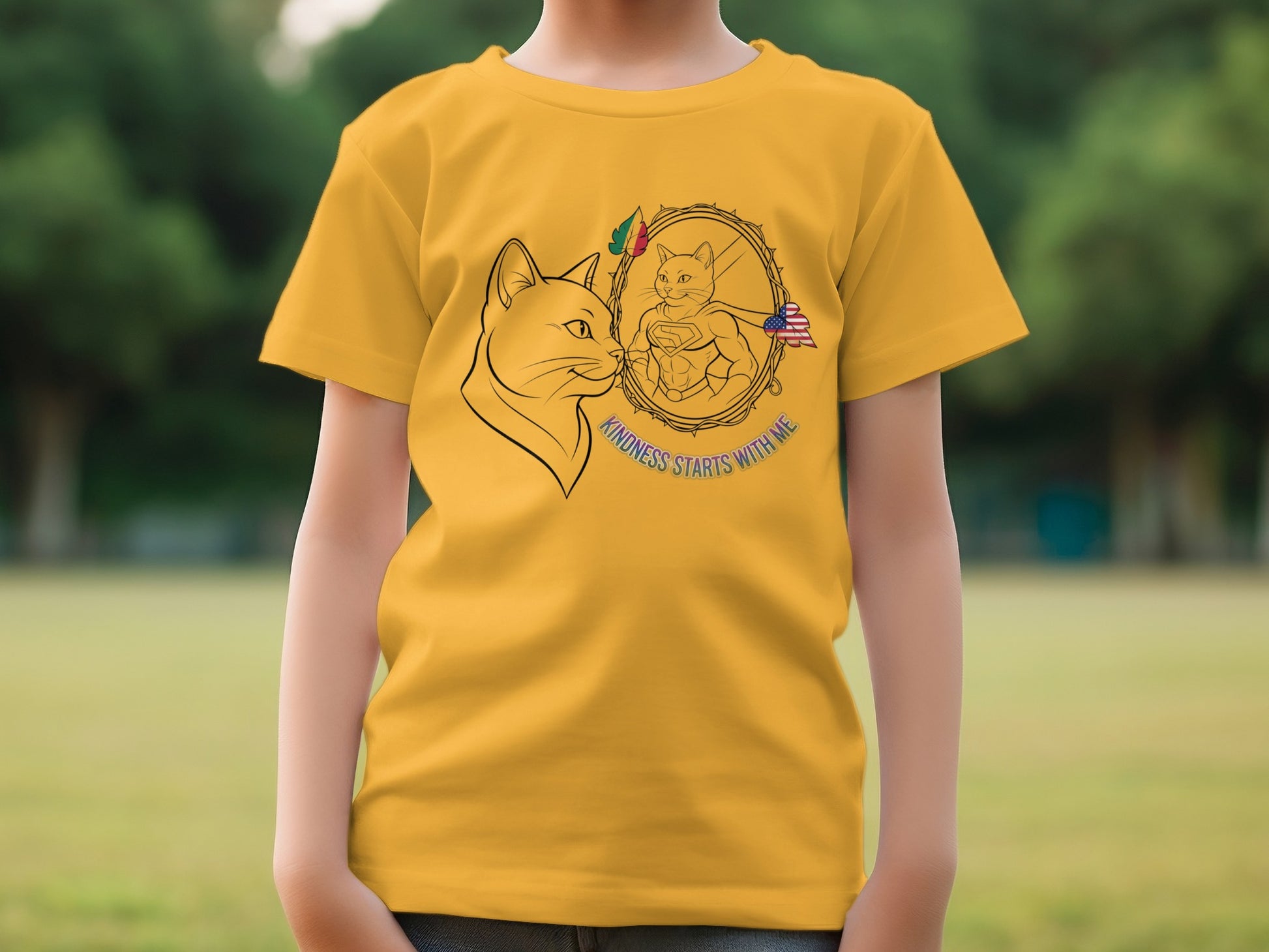 Kindness Starts With Me Cat Graphic T-Shirt product
