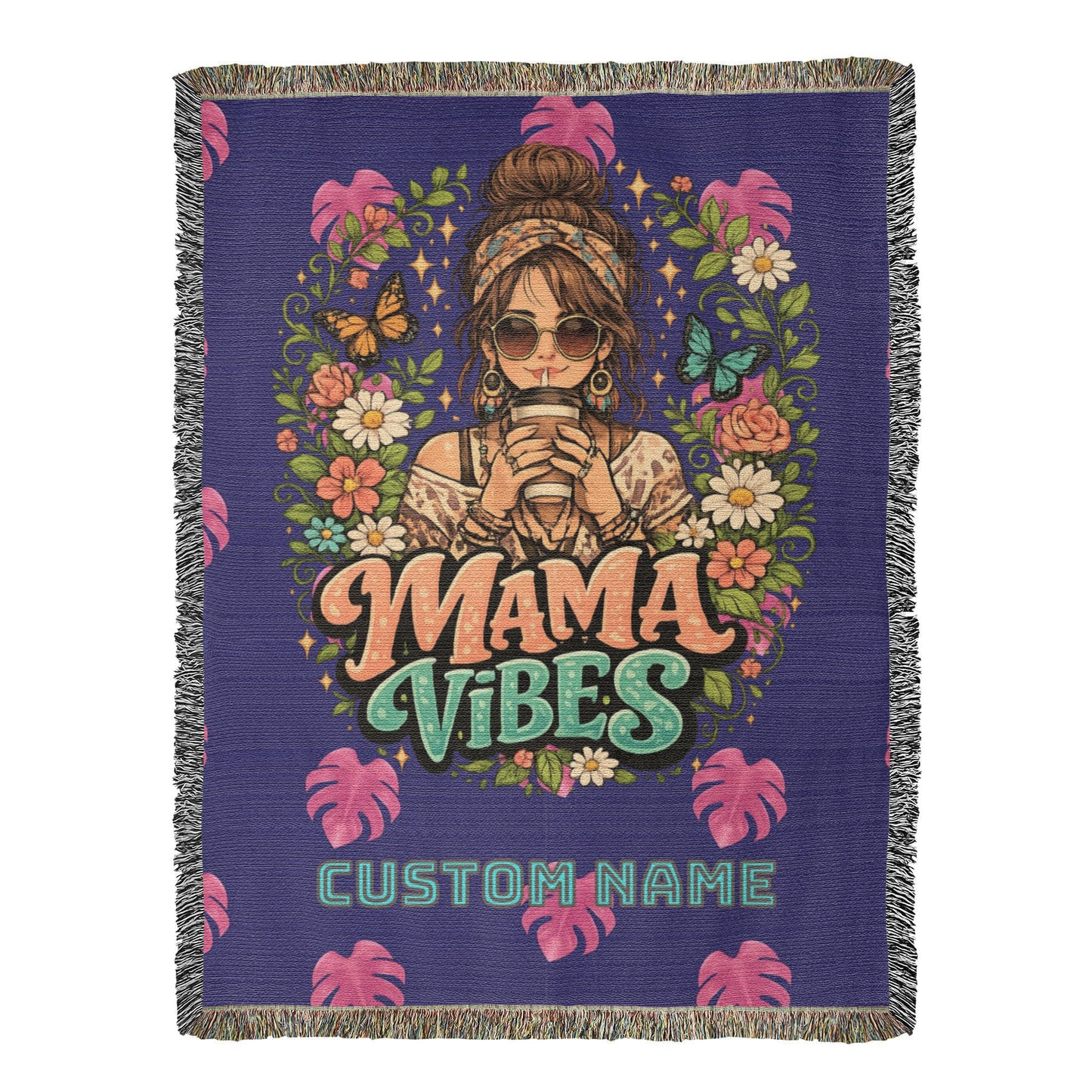 Custom Mother's blanket, add your personalization to Woven Blanket, amazing quality