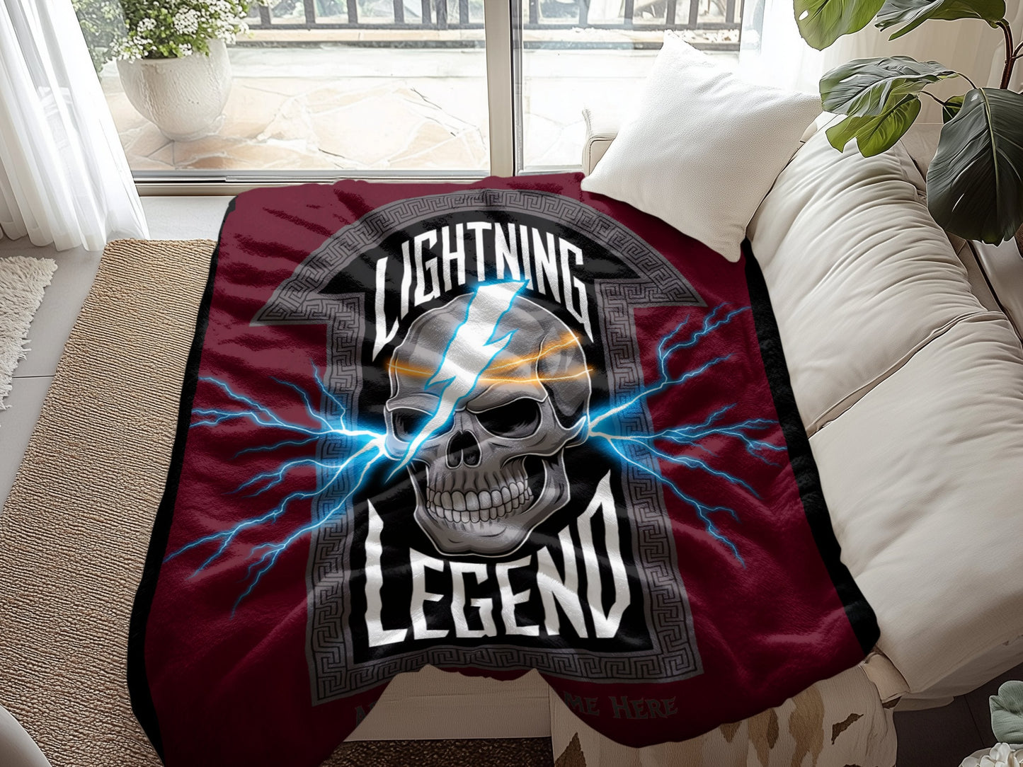 Lightning Legend Skull Design Blanket product type