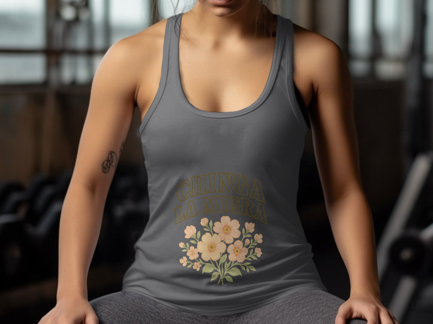 Chinga La Migra Flower Graphic Tank Top product type