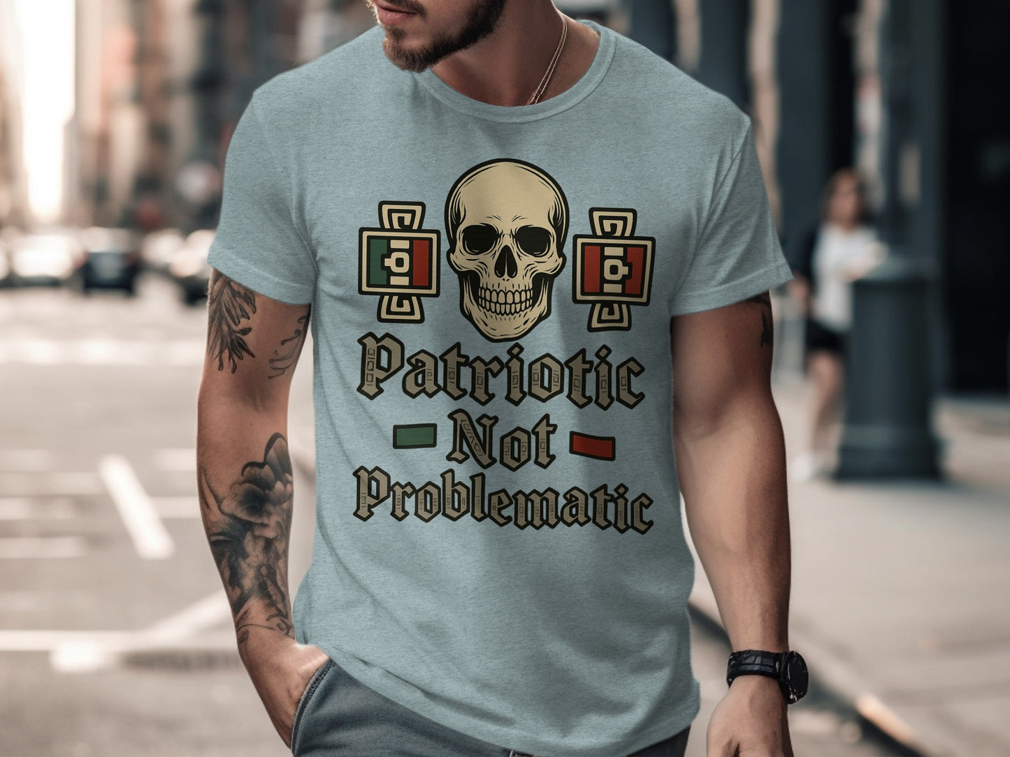 Patriotic Not Problematic Skull Graphic Tee