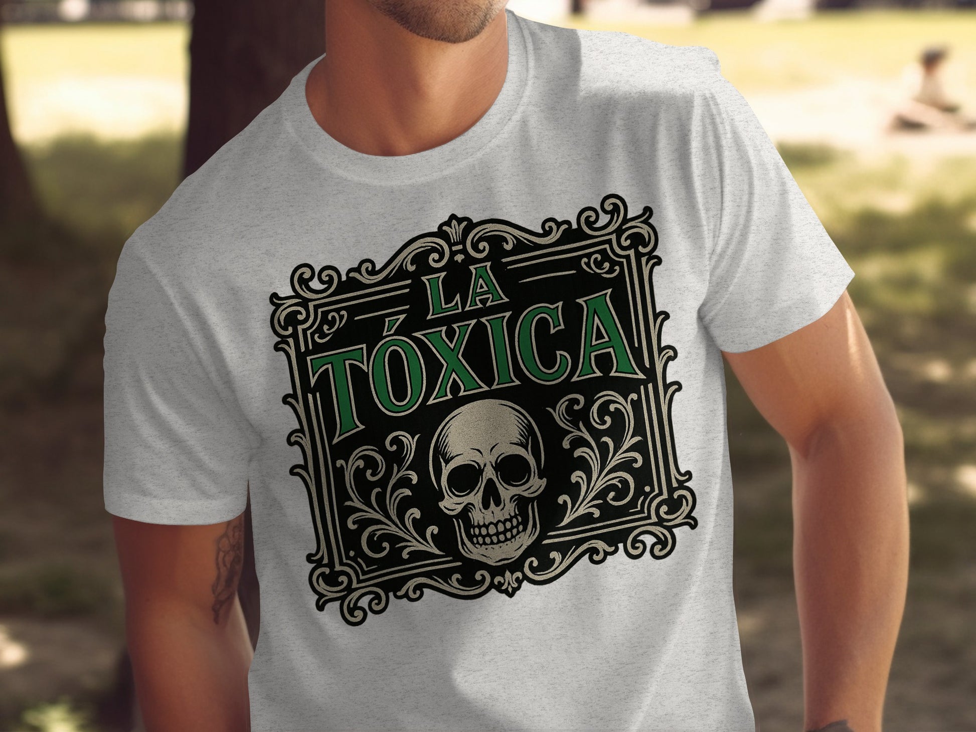 La Toxica Skull Graphic Tee Statement Product