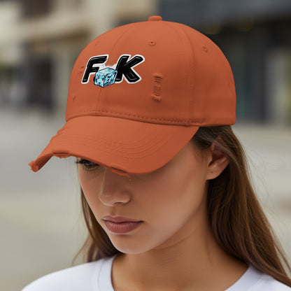 Bold Stylish Distressed Orange Cap Hat Product Type
