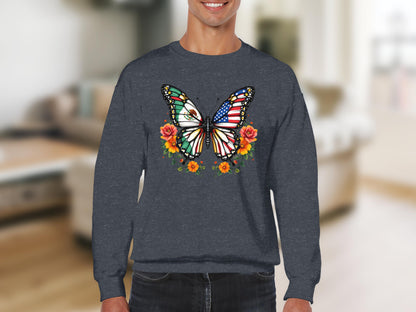 Vibrant Butterfly and Flowers Graphic Sweatshirt product type
