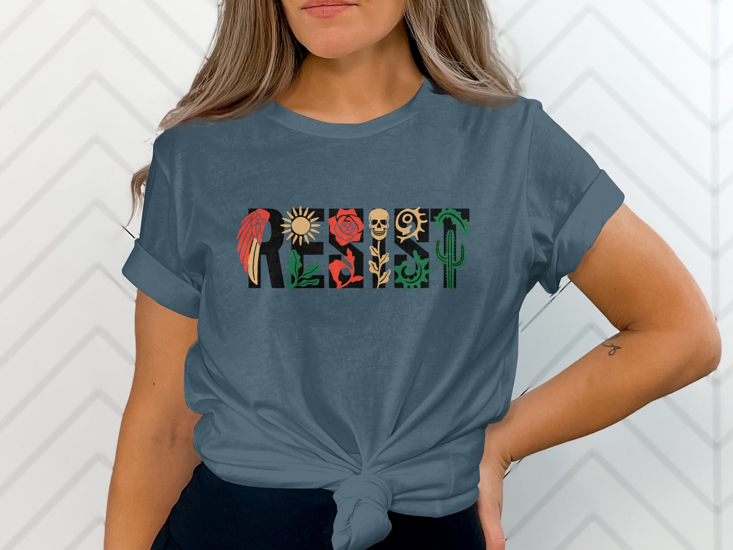 Unique Graphic Resist Design Statement Shirt