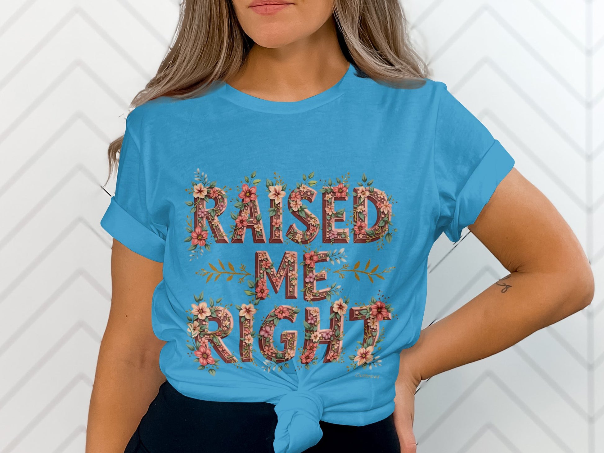 Raised Me Right Floral Graphic Tee product