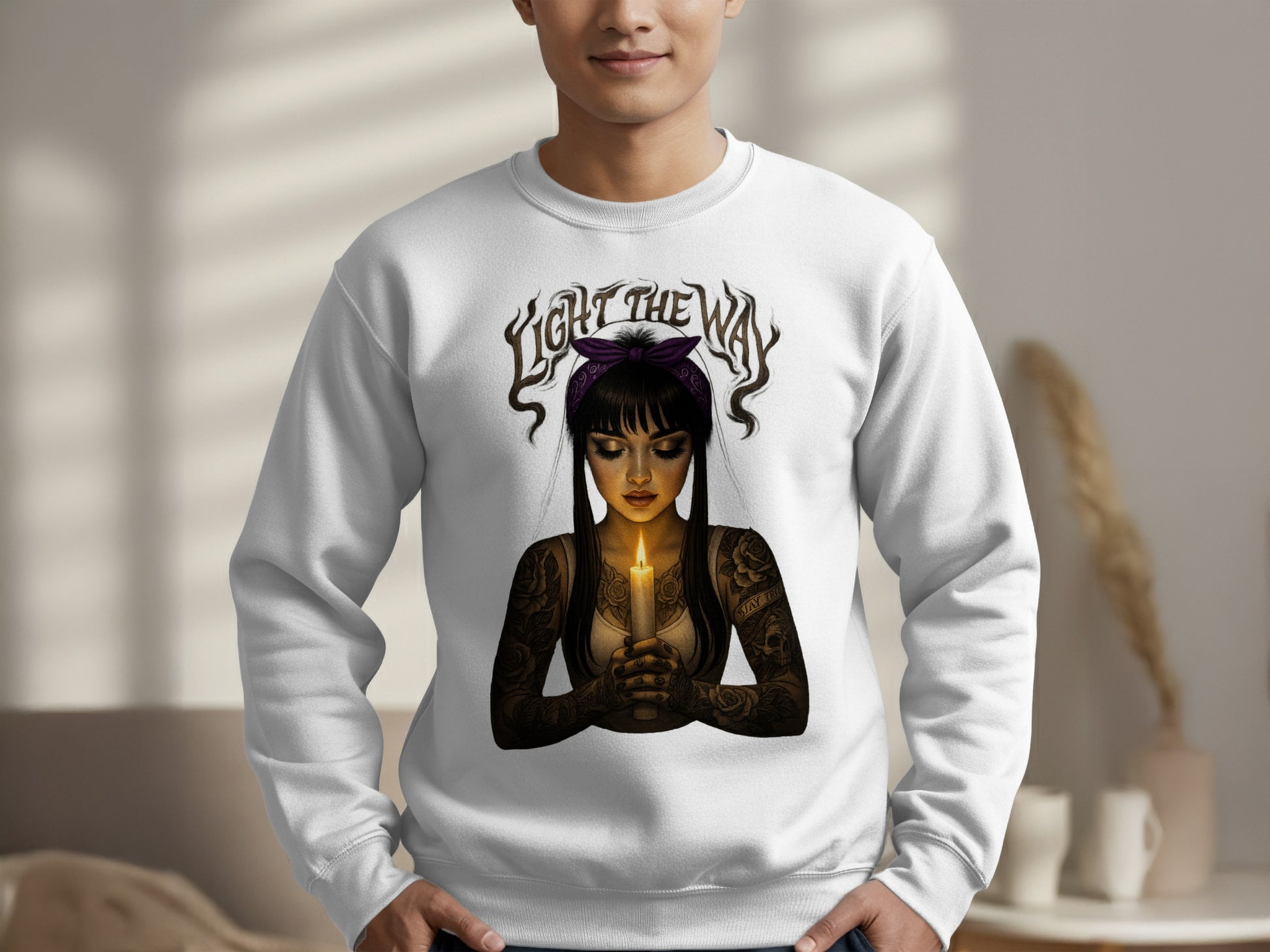 Light The Way Tattooed Woman Crewneck Sweatshirt product