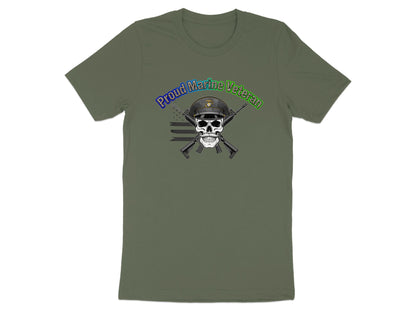 Proud Marine Veteran Skull Graphic T-shirt