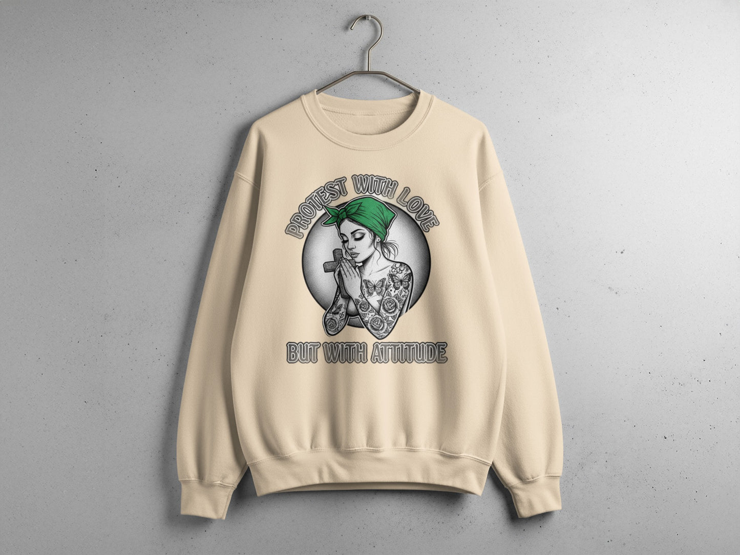 Protest With Love But With Attitude printed sweater