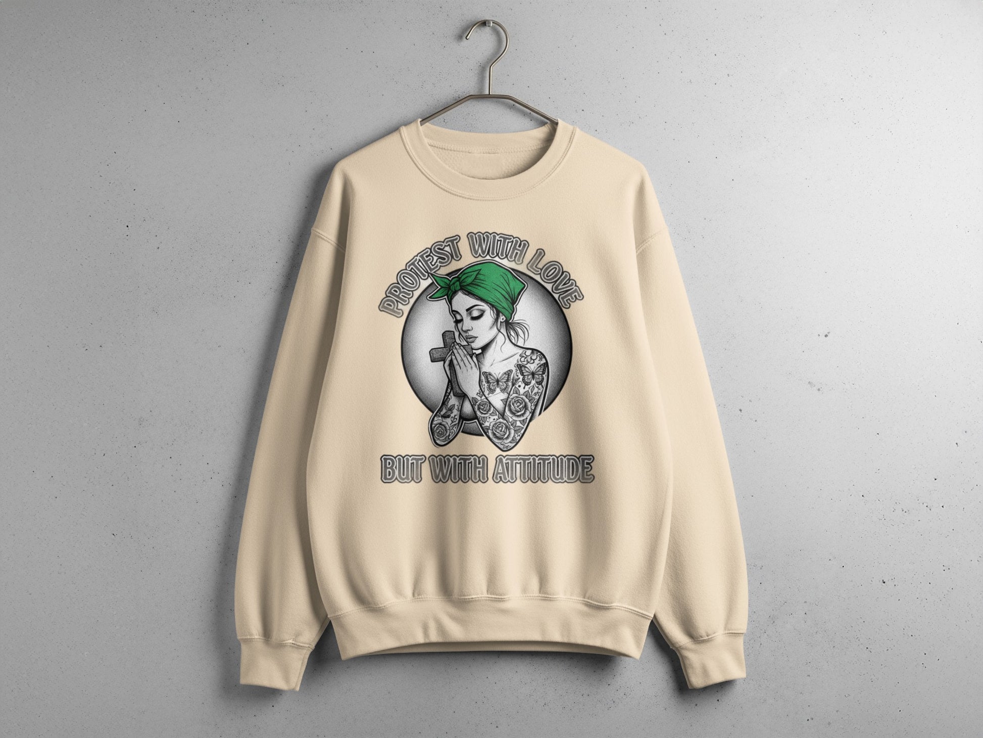 Protest With Love But With Attitude printed sweater