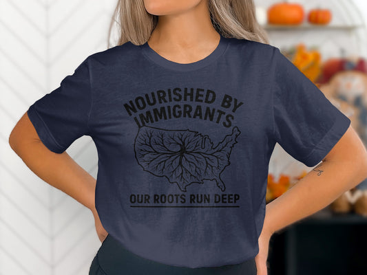 Nourished By Immigrants Our Roots Run Deep T-shirt
