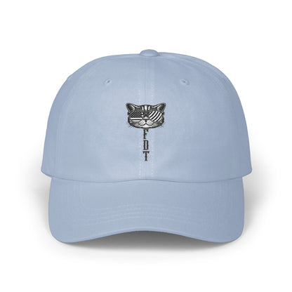 Light Blue Baseball Cap with Unique Embroidered Cat product type