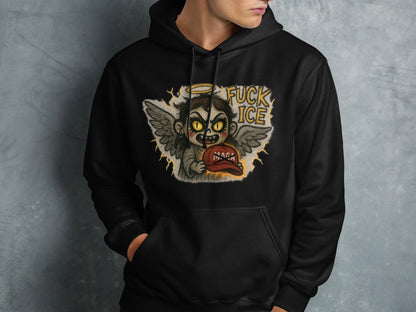 Dark Hoodie with Angel and Demonic Design product