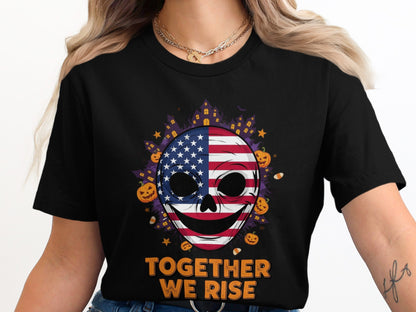 Together We Rise American Flag Skull T-Shirt product