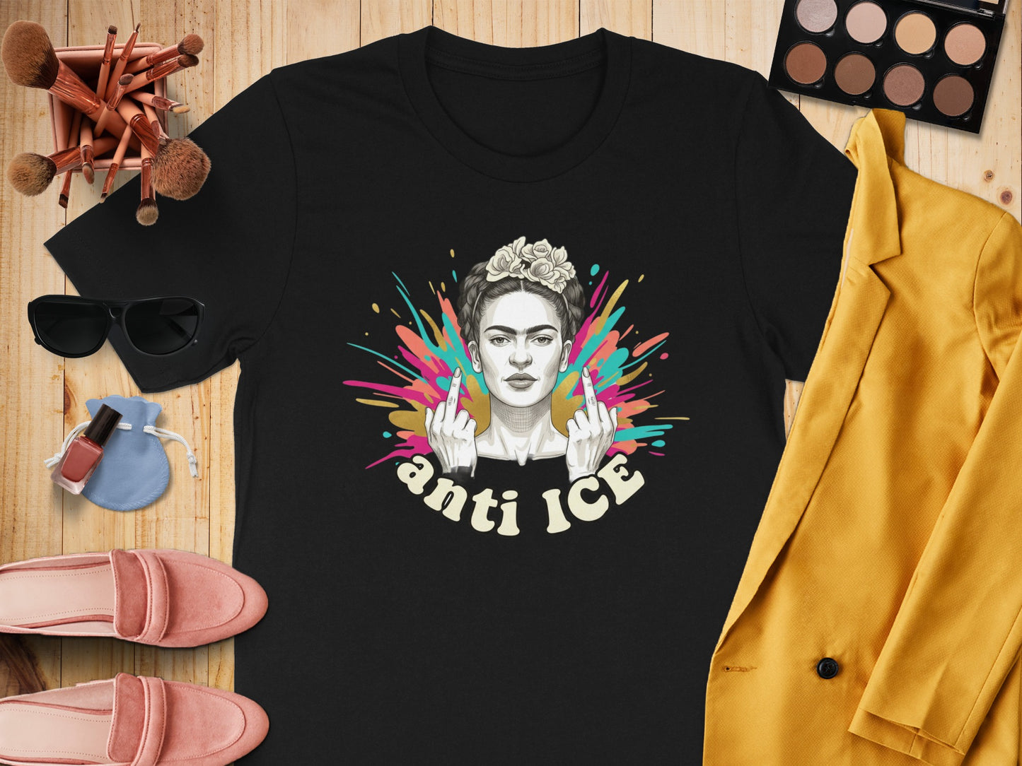 Anti ICE Graphic Tee Shirt with Unique Design