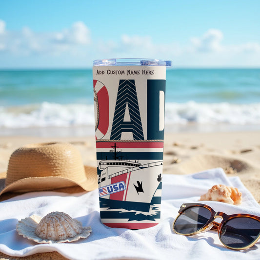 Personalized Dad Beach Travel Tumbler USA Design product