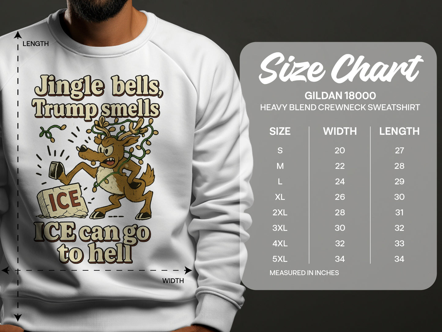 Holiday Jingle Bells Trump Smells Funny Sweatshirt