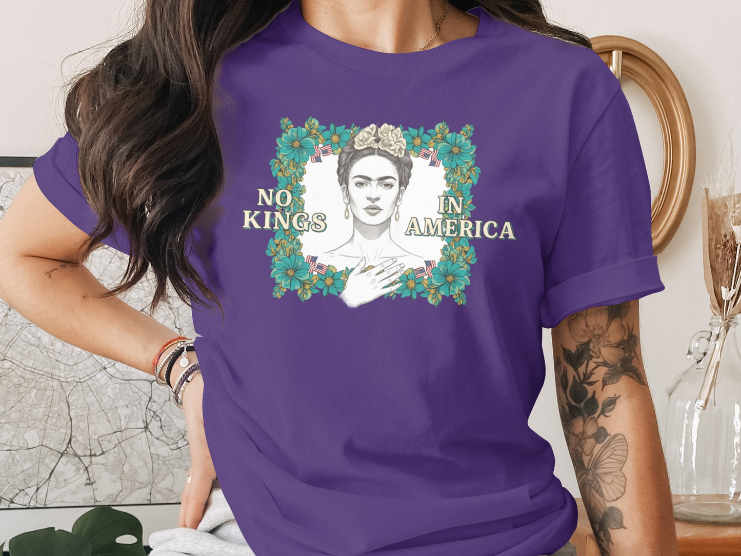 No Kings In America Graphic Tee Statement Shirt