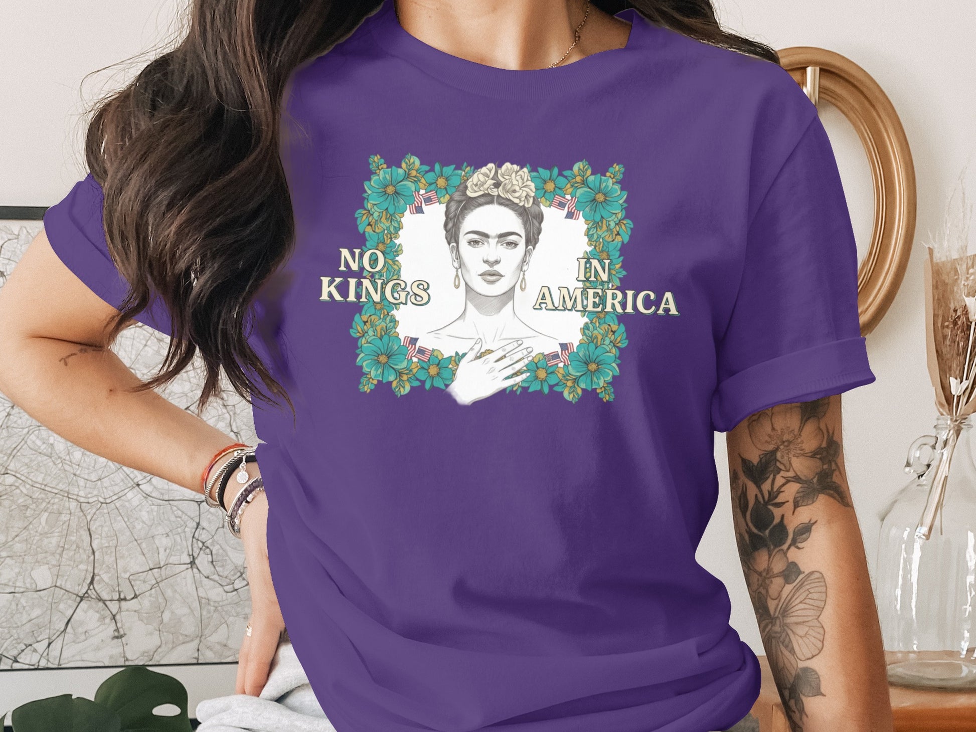No Kings In America Graphic Tee Statement Shirt