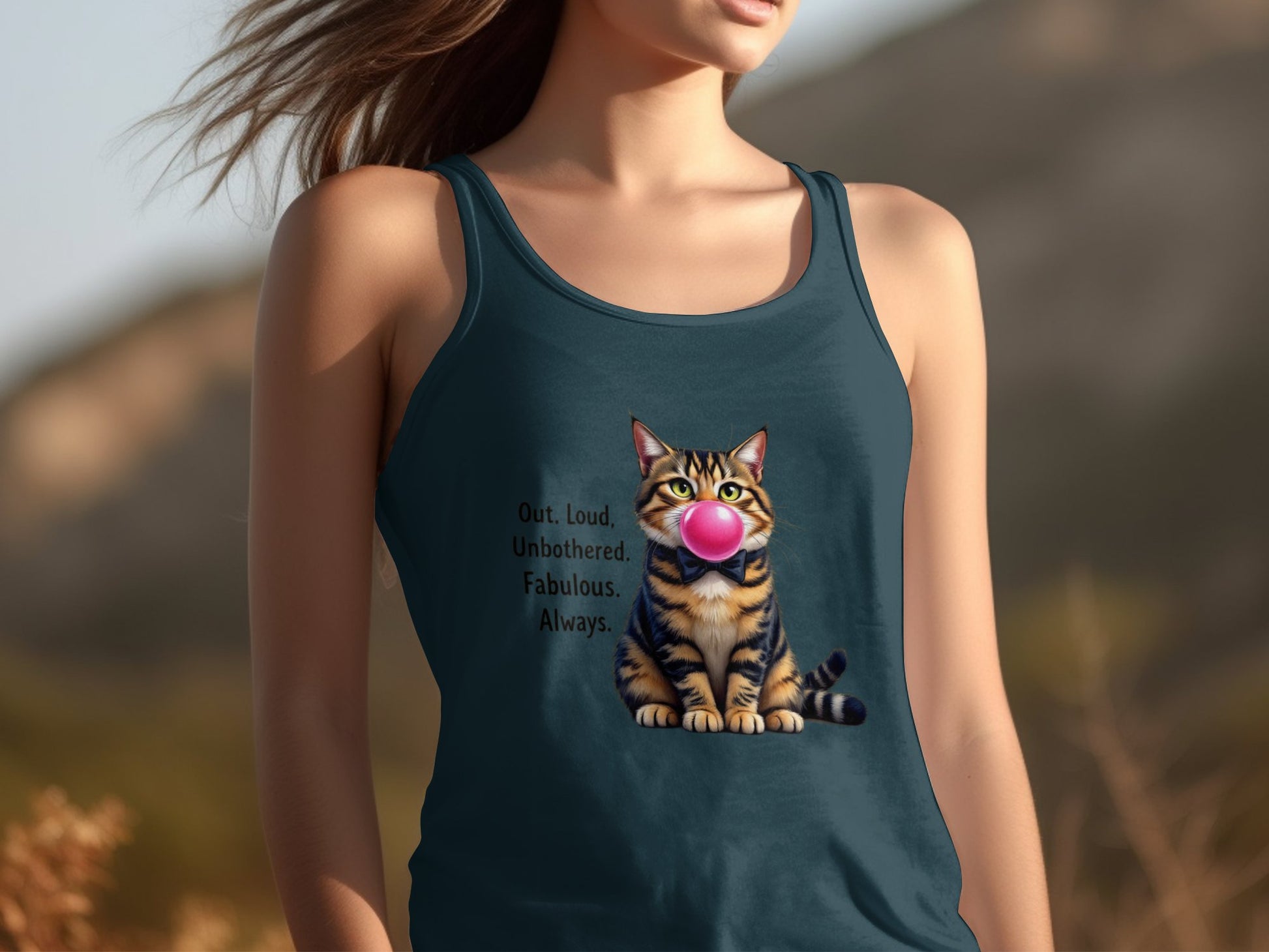 Cat Design Out Loud Unbothered Fabulous Always Tank Top