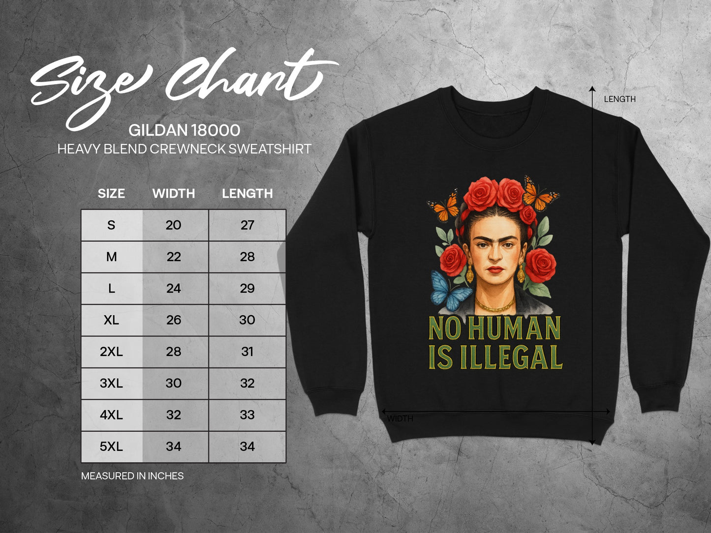 Frida Kahlo No Human Is Illegal Sweatshirt