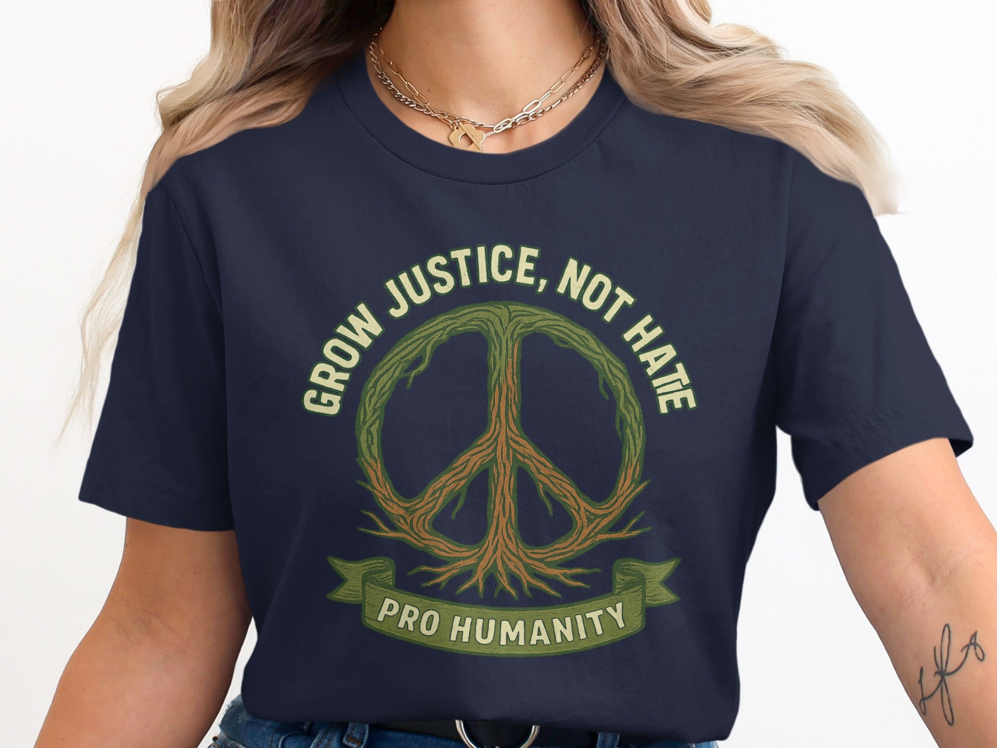 Grow Justice Not Hate Pro Humanity Graphic Shirt