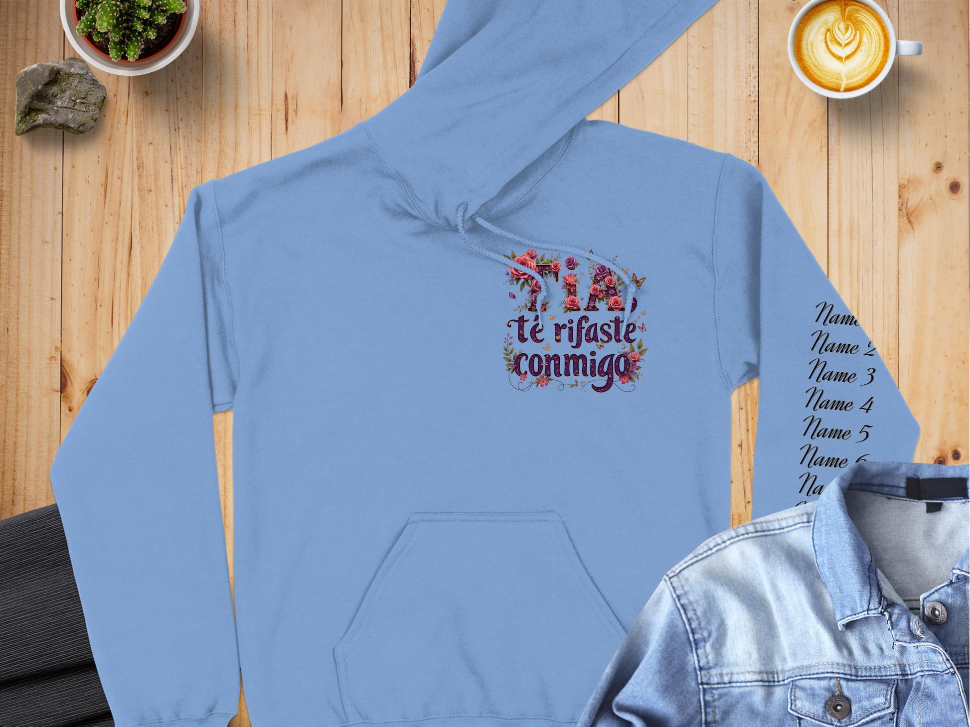 Stylish Graphic Blue Long Sleeved Hoodie product