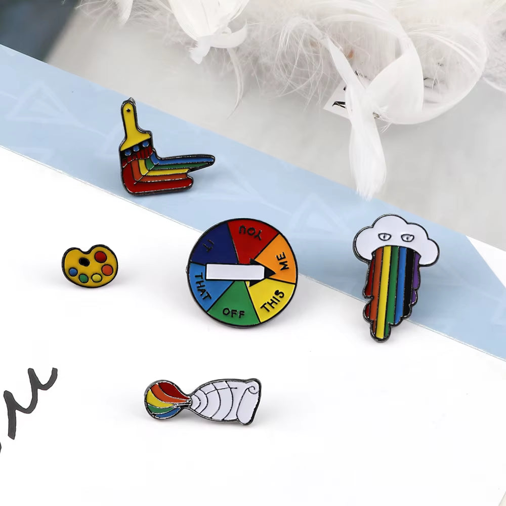 Celebrate Love with Our Custom Rainbow Enamel Pins - Stylish LGBT Brooches Featuring Heart and Gesture Designs for Bags, Shirts, and Lapels - Perfect Unique Jewelry Gifts