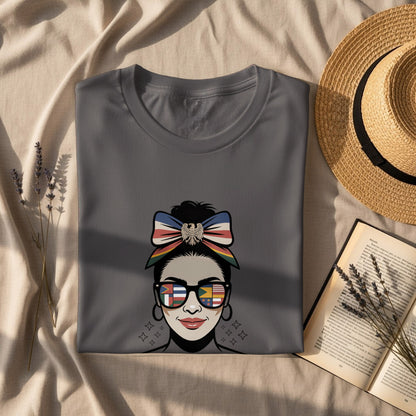 Colorful Bow Sunglasses Reflection Graphic T-Shirt product type