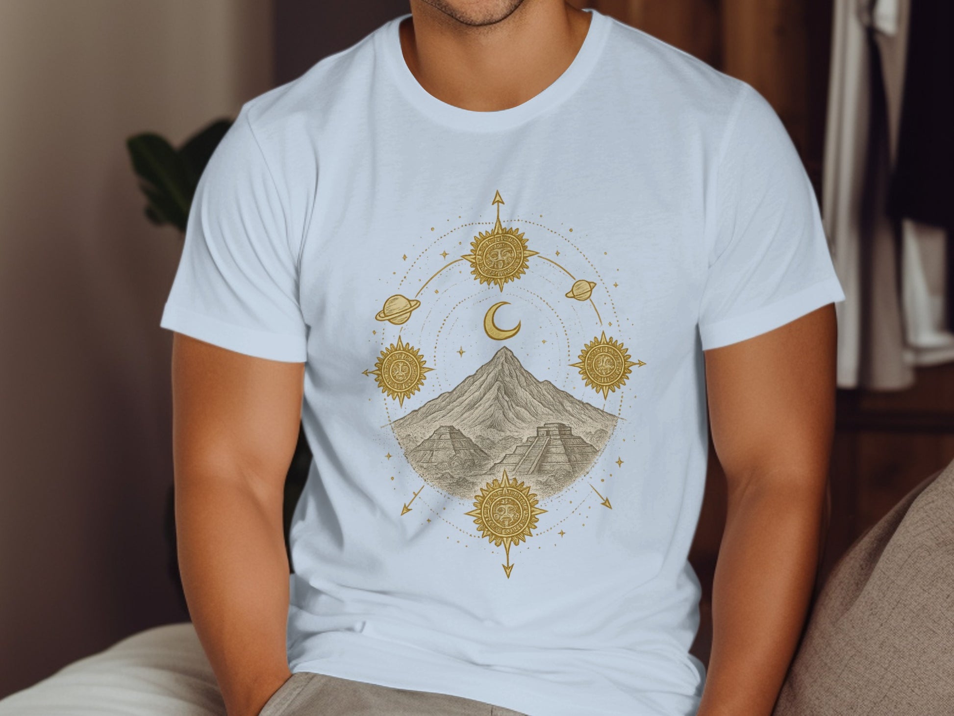 Cosmic Mountain Sun Moon Graphic T-Shirt product