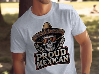 Proud Mexican Skull with Hat Graphic T-shirt product