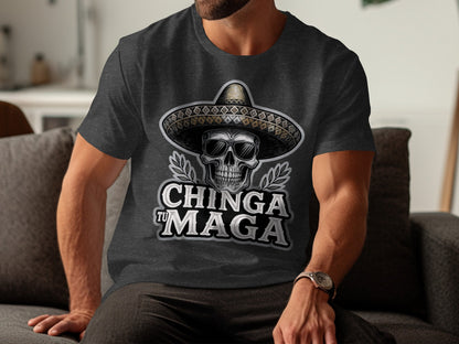 Chinga Tu Maga Skull Graphic Printed T Shirt product