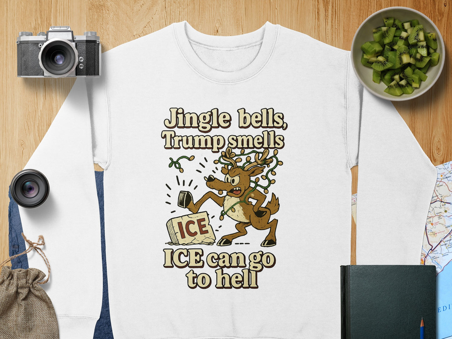Jingle Bells Trump Smells Ice Can Go To Hell sweatshirt