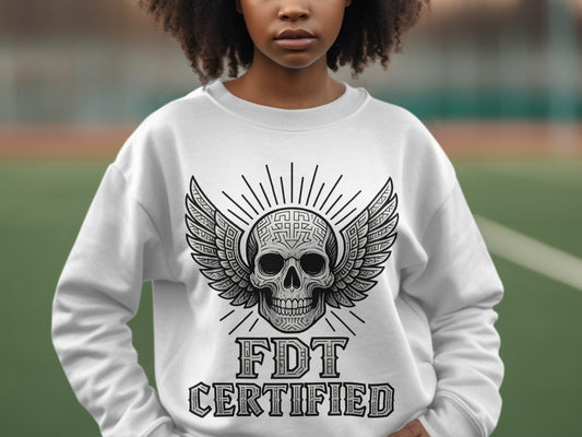 FDT Certified Winged Skull Graphic Sweatshirt