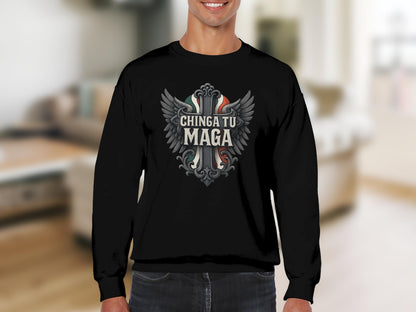 Chinga Tu Maga Graphic Design Black Sweatshirt product type