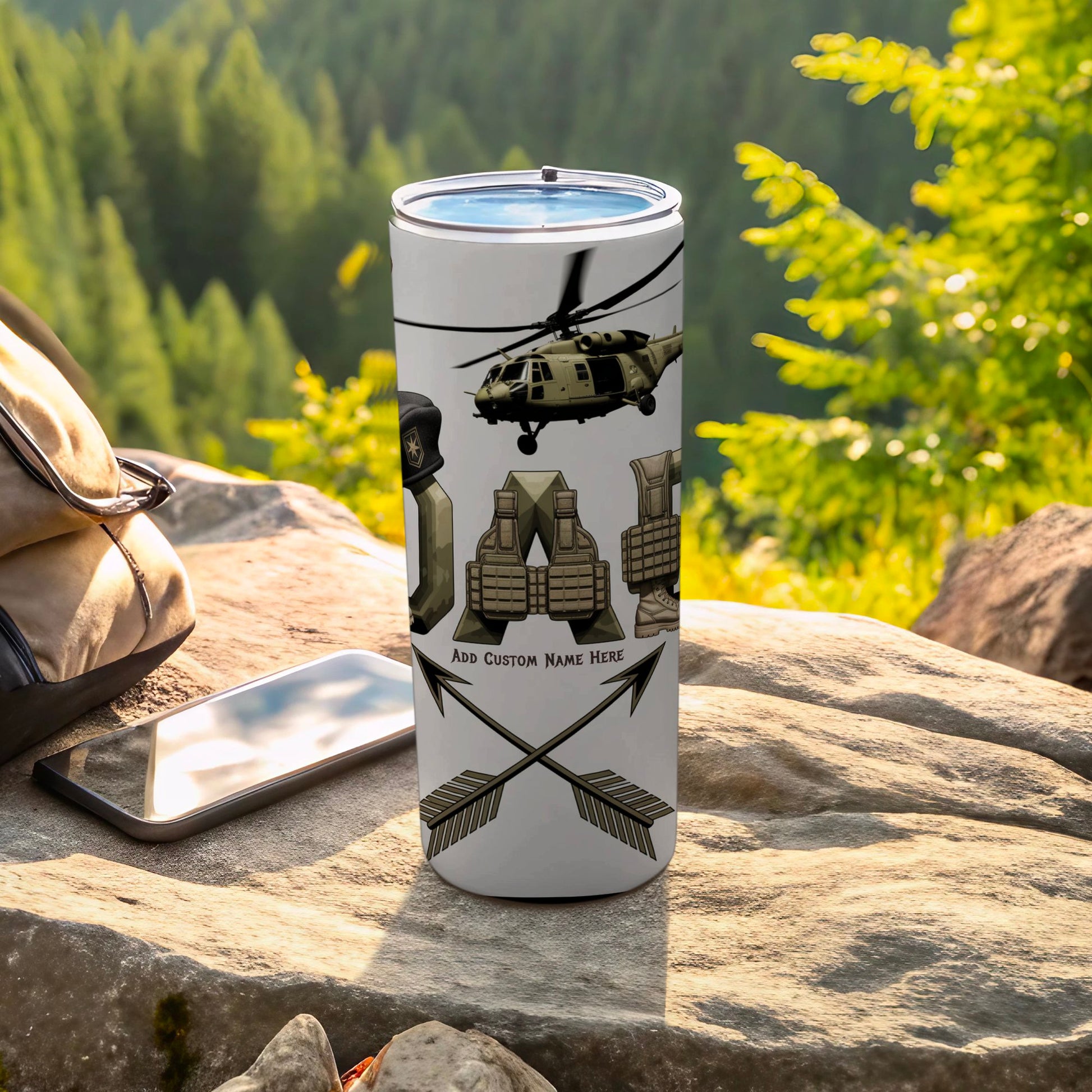 Custom Name Military Design Tumbler Travel Drinking product