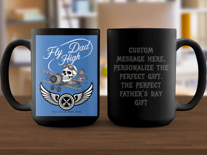Fly Dad High Airplane Skull Design Father's Day Mug product
